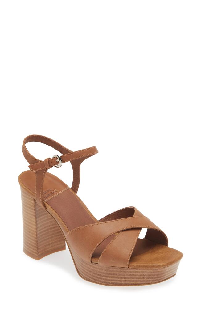 Jeffrey Campbell Seraphin Ankle Strap Platform Sandal in Dark Natural Tan Stack Cover