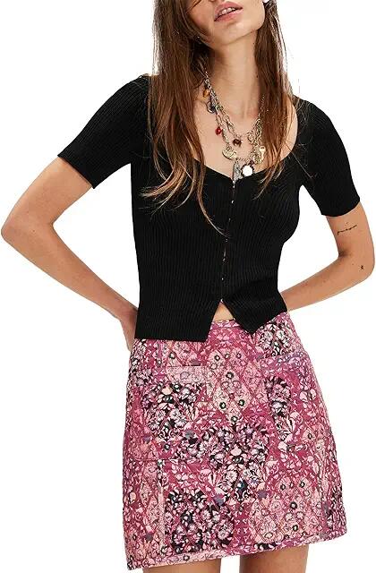 Free People Darla Quilted Mini (Sweetheart Combo - T) Women's Skirt Cover