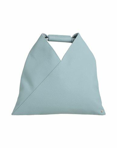 Mm6 Maison Margiela Woman Handbag Pastel blue Bovine leather, Copper Cover