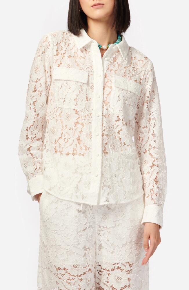 CAMI NYC Rosalind Lace Button-Up Shirt in White Cover