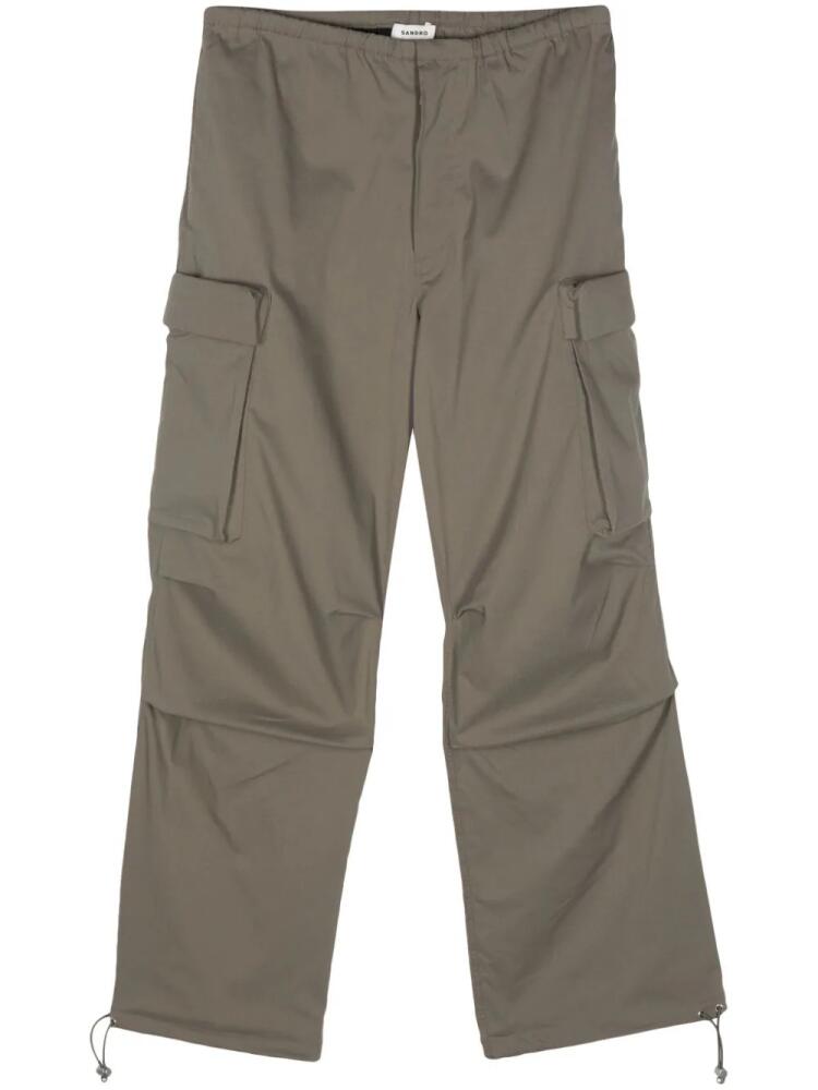 SANDRO drawstring-ankles cargo trousers - Green Cover