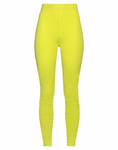 Alexandre Vauthier Woman Leggings Acid green Viscose, Elastane Cover