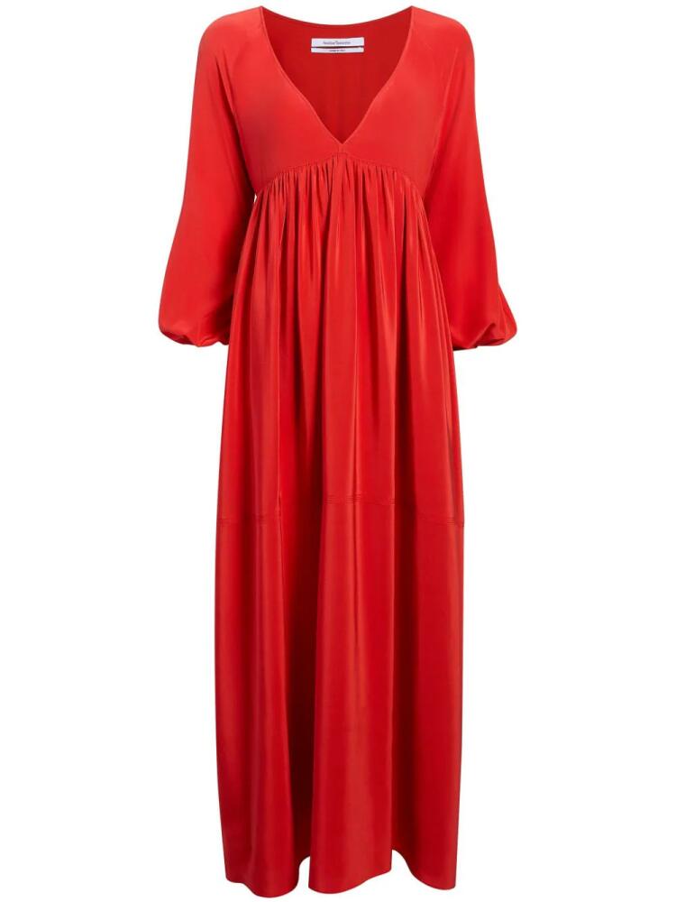 Another Tomorrow pleated empire midi dress - Red Cover