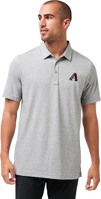 TravisMathew Arizona Diamondbacks The Zinna Polo (Heather Grey) Men's Short Sleeve Knit Cover