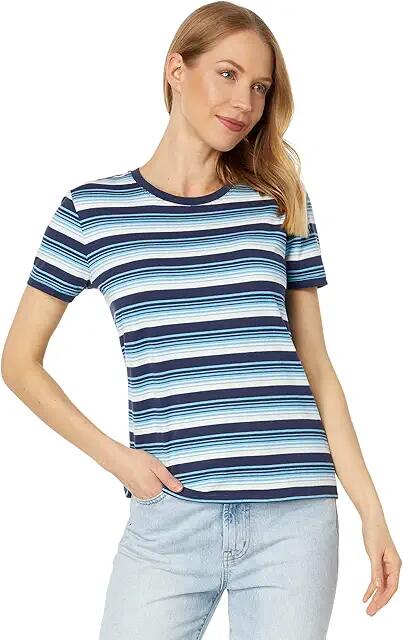 Pendleton Deschutes Ringer Tee (Blue Multi Stripe) Women's Clothing Cover