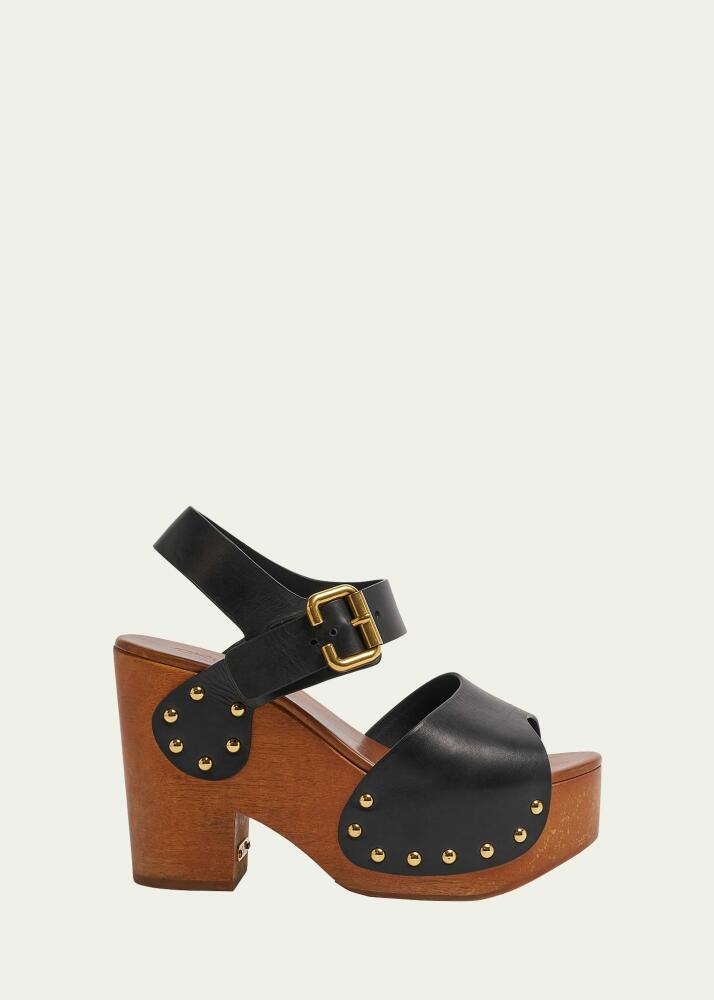 Chloe Jeannette Leather Clog Platform Sandals Cover