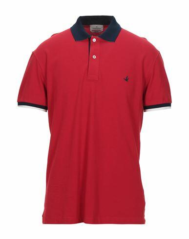 Brooksfield Man Polo shirt Red Cotton, Elastane Cover