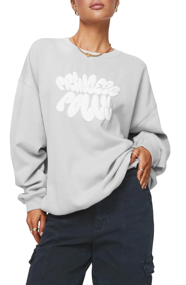 Princess Polly Logo Graphic Sweatshirt in Grey/White Cover