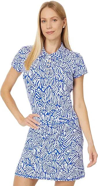 Lilly Pulitzer Frida Scallop Polo Upf 50 (Martinique Blue Zee Bebe) Women's Clothing Cover