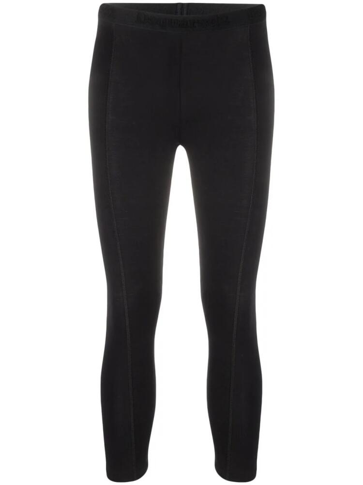 DSQUARED2 cropped stretch-cotton leggings - Black Cover