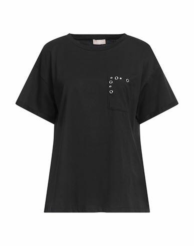 Liu ·jo Woman T-shirt Black Cotton Cover