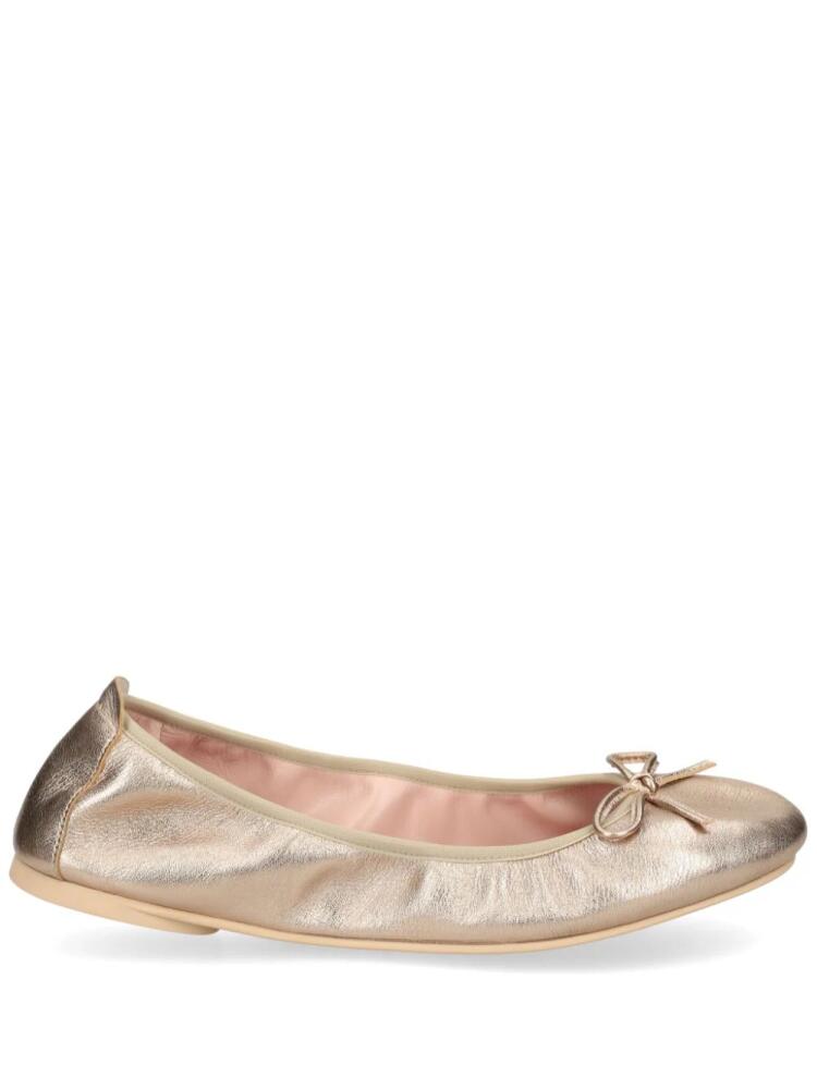 Pretty Ballerinas Lea metallic-leather ballerina shoes - Neutrals Cover