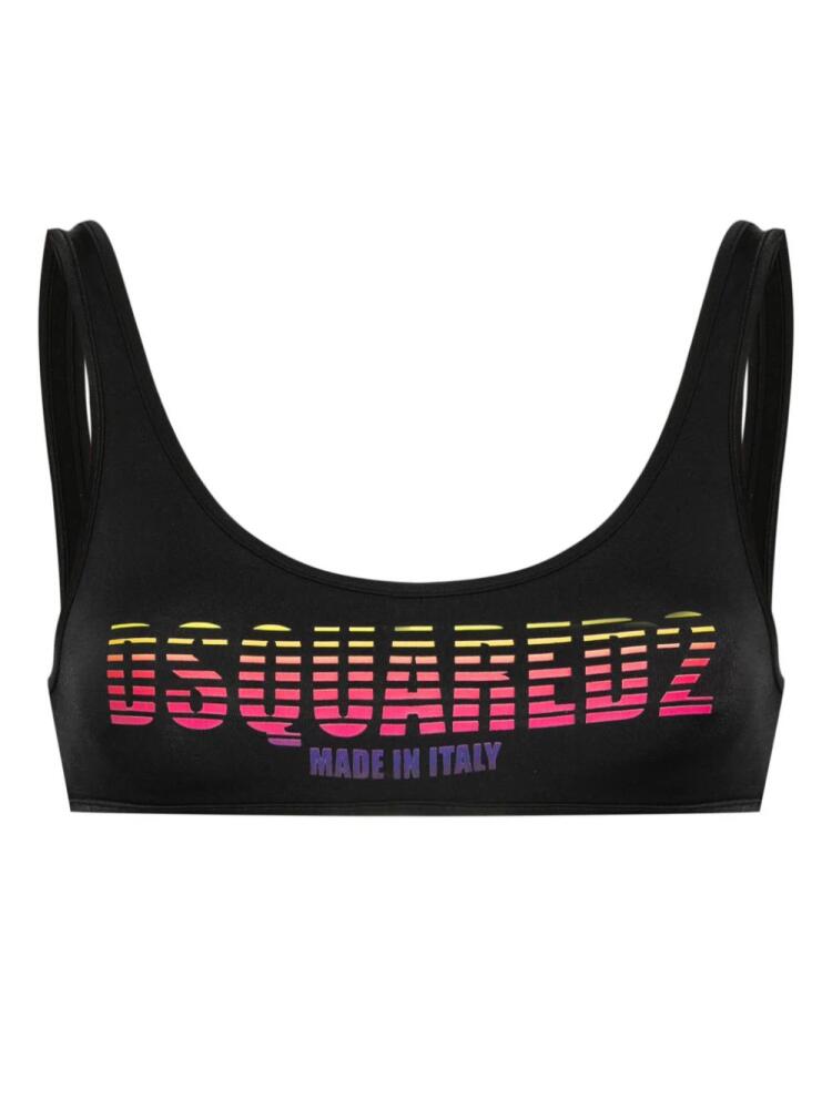 DSQUARED2 logo-print bikini top - Black Cover