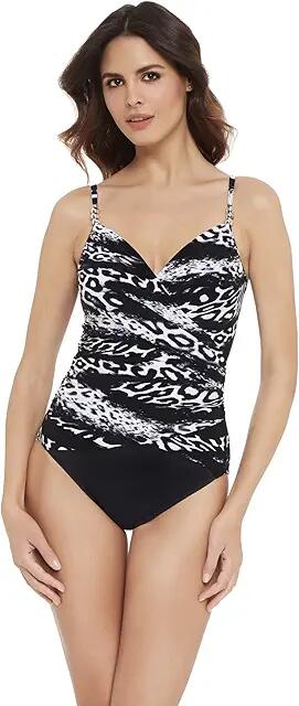 Magicsuit Skin Deep Louise One-Piece (Black/White) Women's Swimsuits One Piece Cover