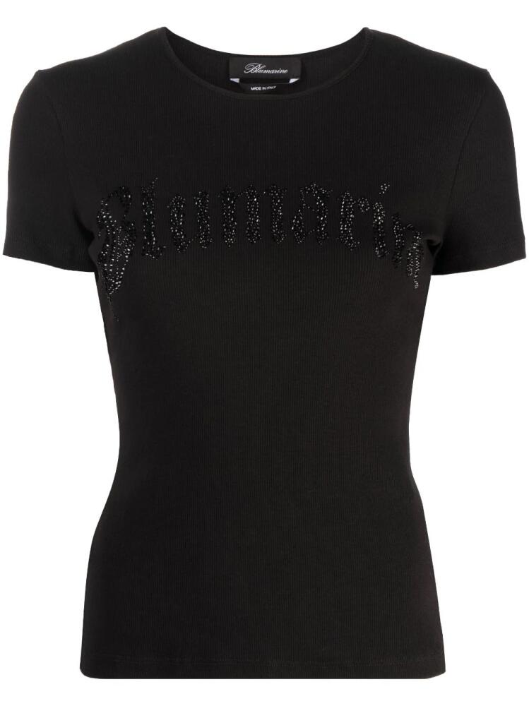 Blumarine logo-print cotton T-shirt - Black Cover