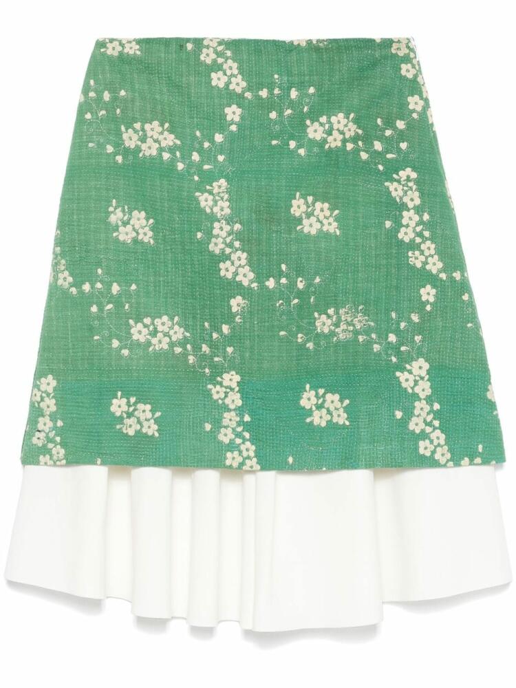 Wales Bonner Triumph mini skirt - Green Cover