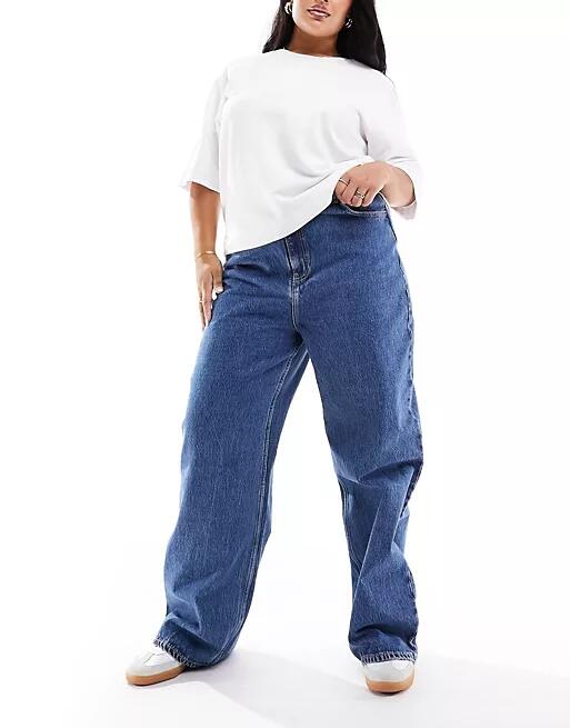 Dr Denim Plus Echo straight leg jeans in stream mid retro-Blue Cover