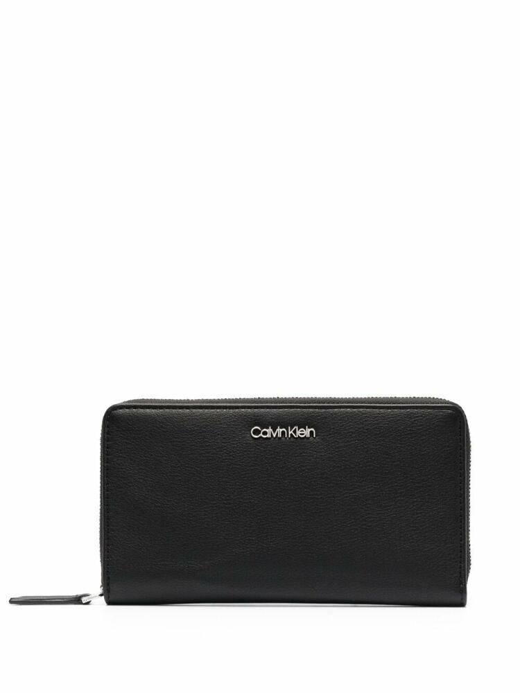 Calvin Klein faux leather zip-around wallet - Black Cover