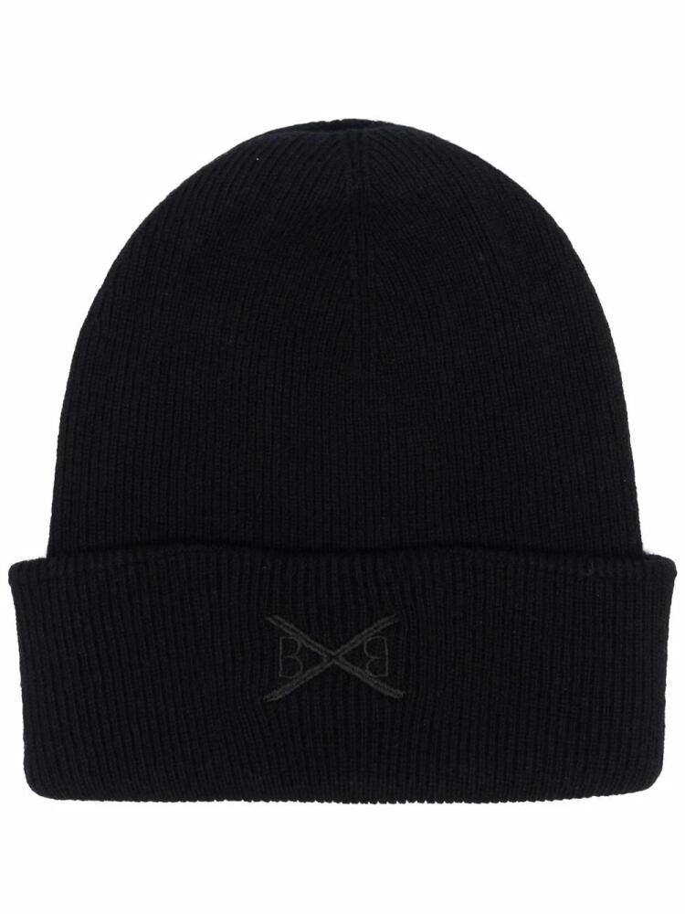 Barrie embroidered-logo cashmere beanie - Black Cover