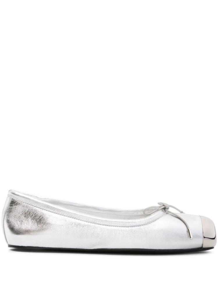 Alexander McQueen Punk metallic ballerina shoes - Silver Cover