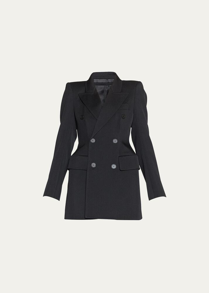 Balenciaga Hourglass Double-Breasted Wool Blazer Cover