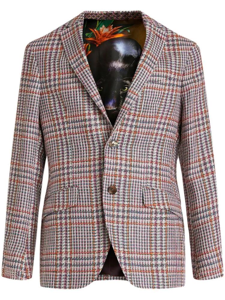 ETRO check-print single-breasted blazer - Red Cover