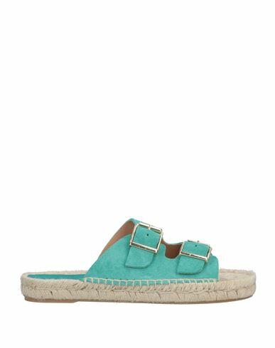 Kanna Woman Espadrilles Turquoise Soft Leather Cover