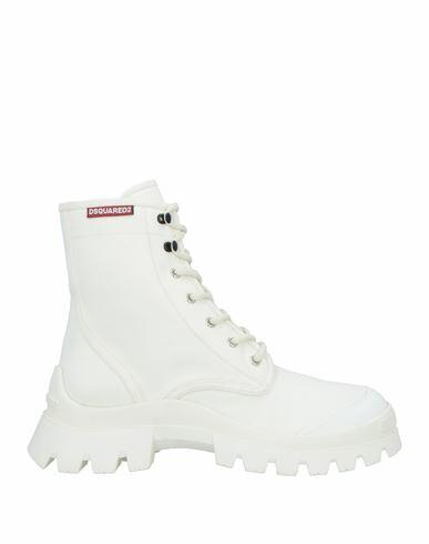 Dsquared2 Man Ankle boots Cream Textile fibers Cover