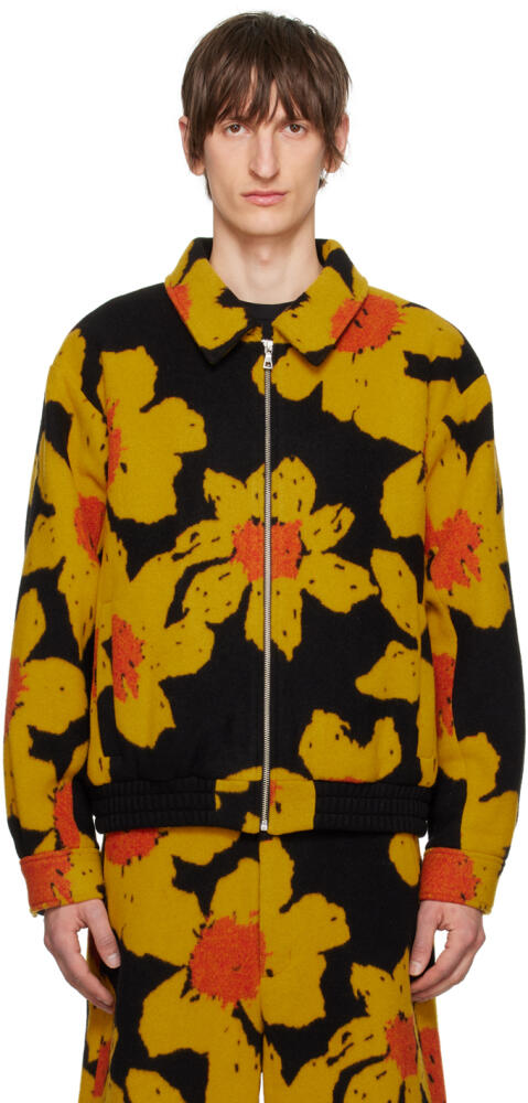 The Elder Statesman Black & Yellow Senna Jacket Cover