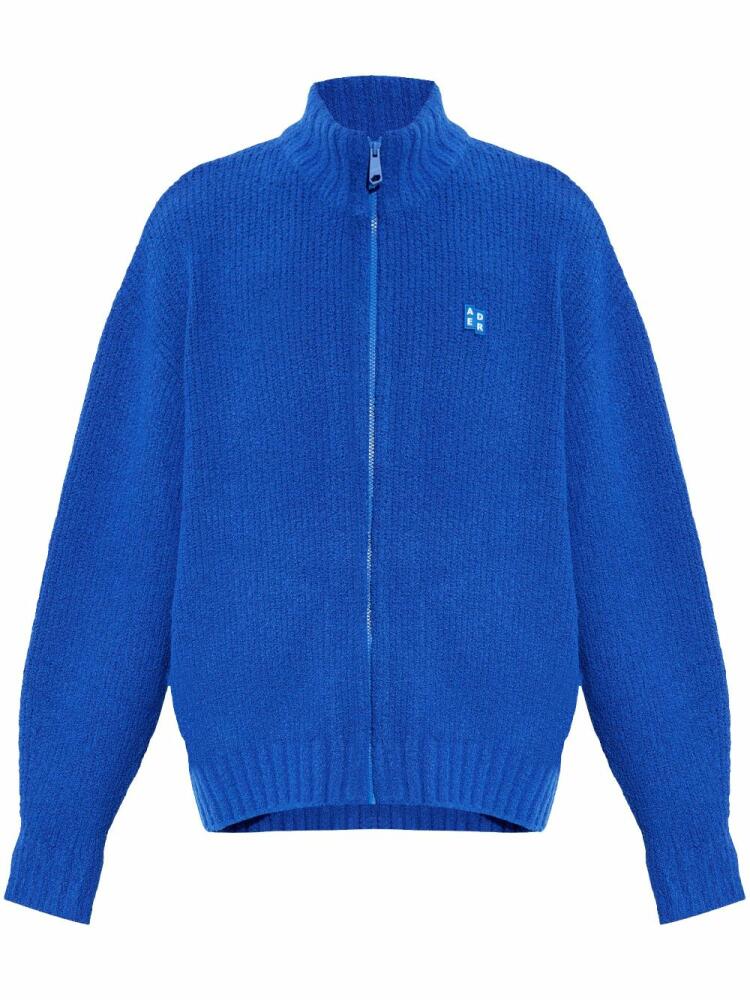 Ader Error logo-patch knit jumper - Blue Cover