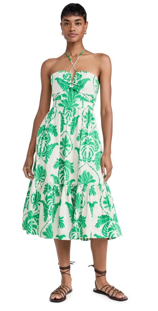 Andres Otalora Floridita Midi Dress Ivory/Green Orchid Cover