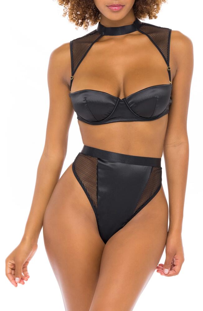 Oh La La Cheri Choker Underwire Bra & High Waist Thong Set in Black Cover