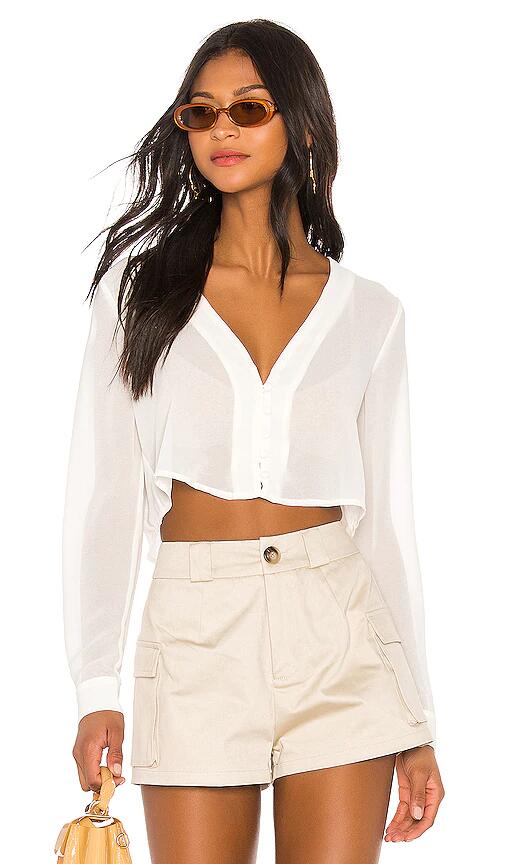 superdown Belinda Button Up Top in White Cover