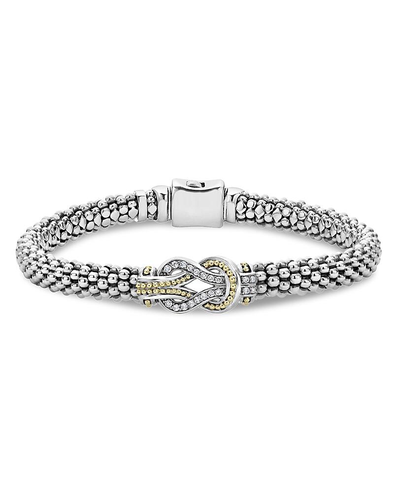 Lagos 18K Gold and Sterling Silver Newport Knot Bracelet with Diamonds Cover