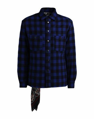 Destin Man Shirt Blue Wool, Cashmere, Polyester Cover