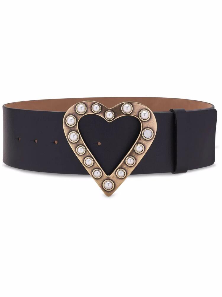 Carolina Herrera heart-buckle leather belt - Black Cover