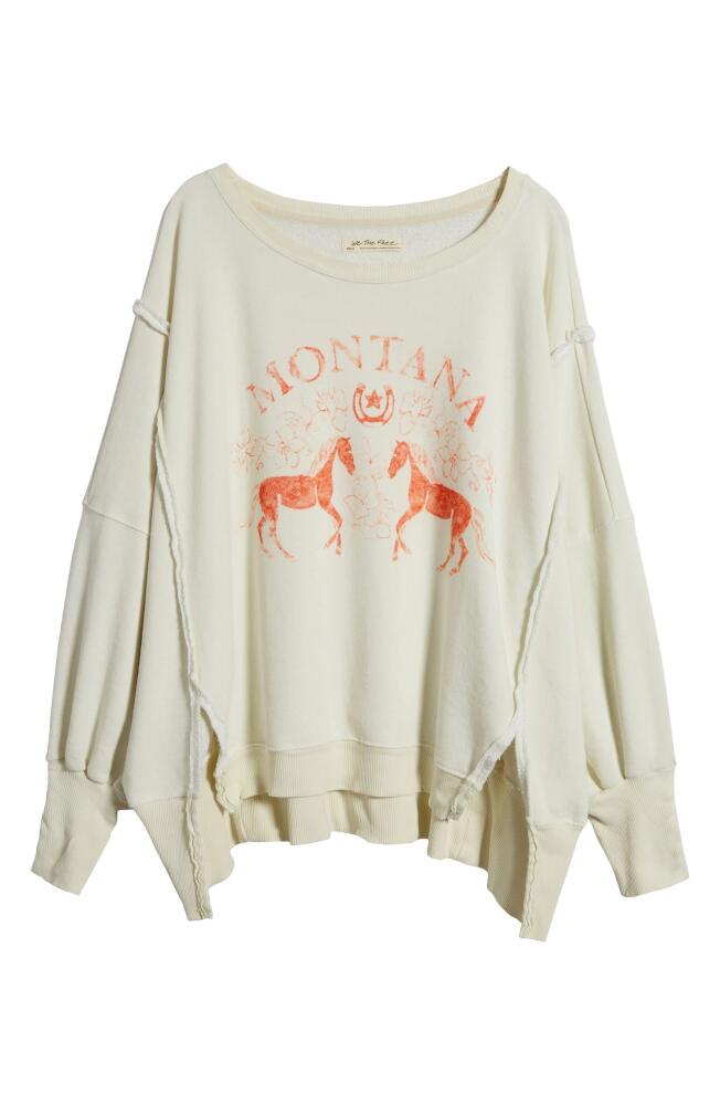 Free People Camden Oversize Graphic Sweatshirt in Coconut Combo Montana Cover