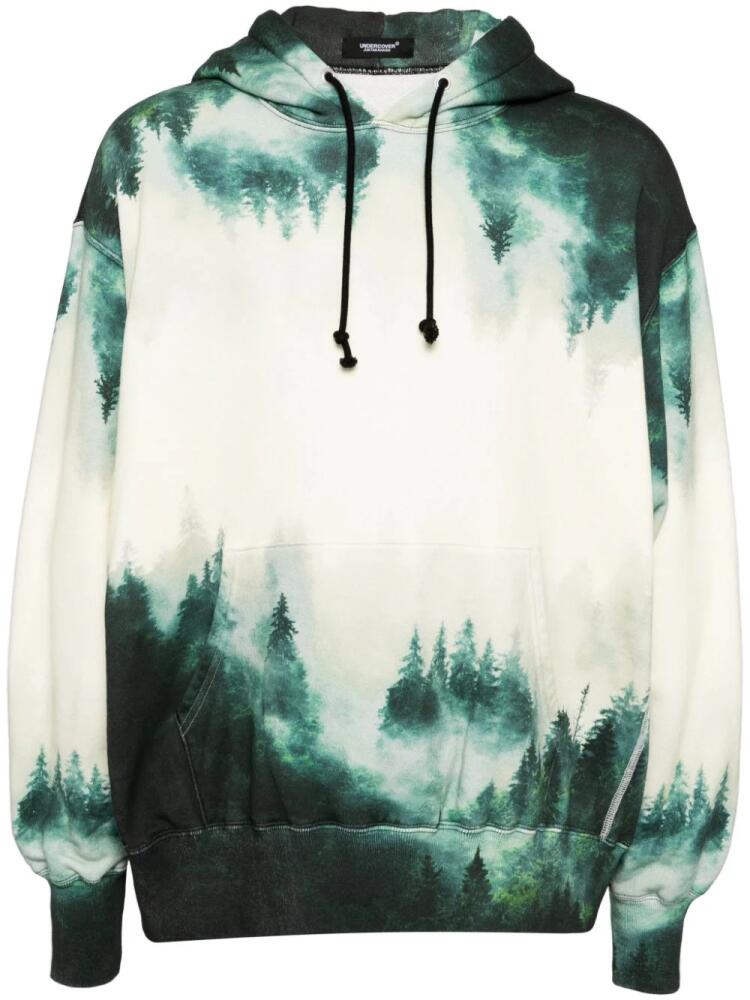 Undercover graphic print hoodie - Green Cover