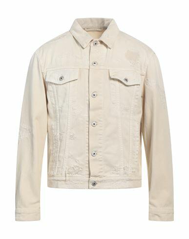 Heron Preston Man Denim outerwear Ivory Cotton Cover