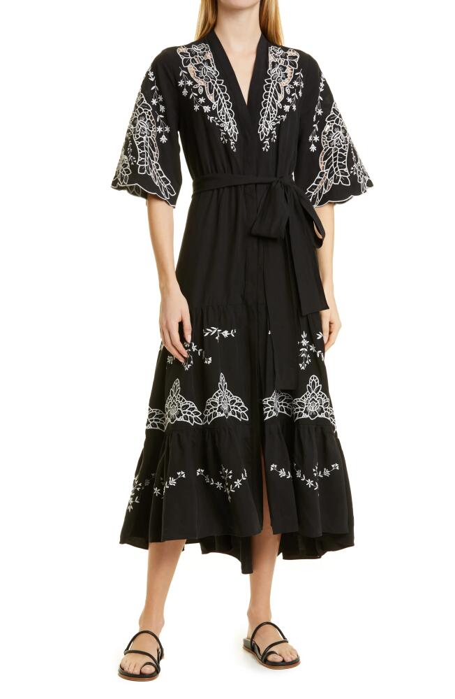 KOBI HALPERIN Gabbi Embroidered Dress in Black/White Cover