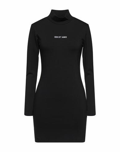 Odi Et Amo Woman Mini dress Black Polyester, Cotton, Elastane Cover