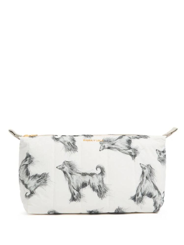 Bimba y Lola large Greyhound-print makeup bag - White Cover