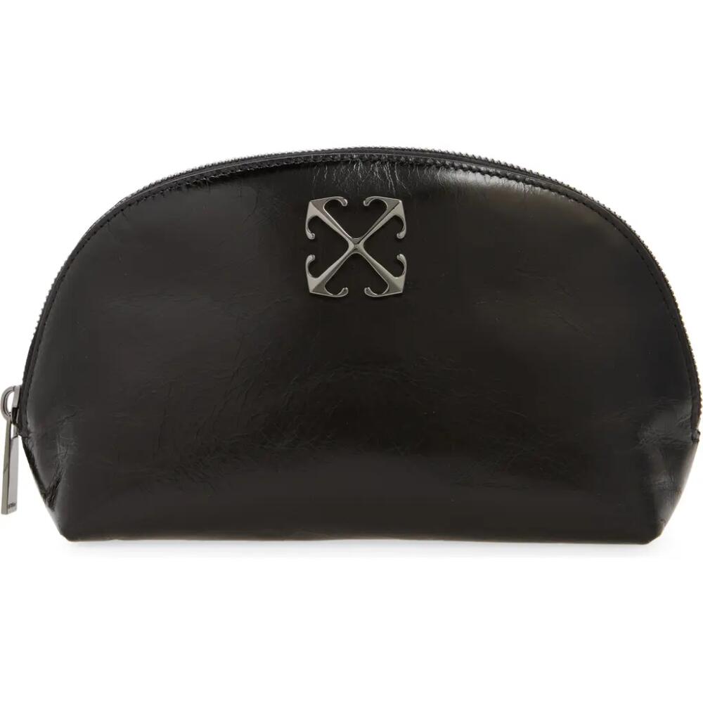 Off-White Arcade Leather Cosmetics Pouch in Black Cover