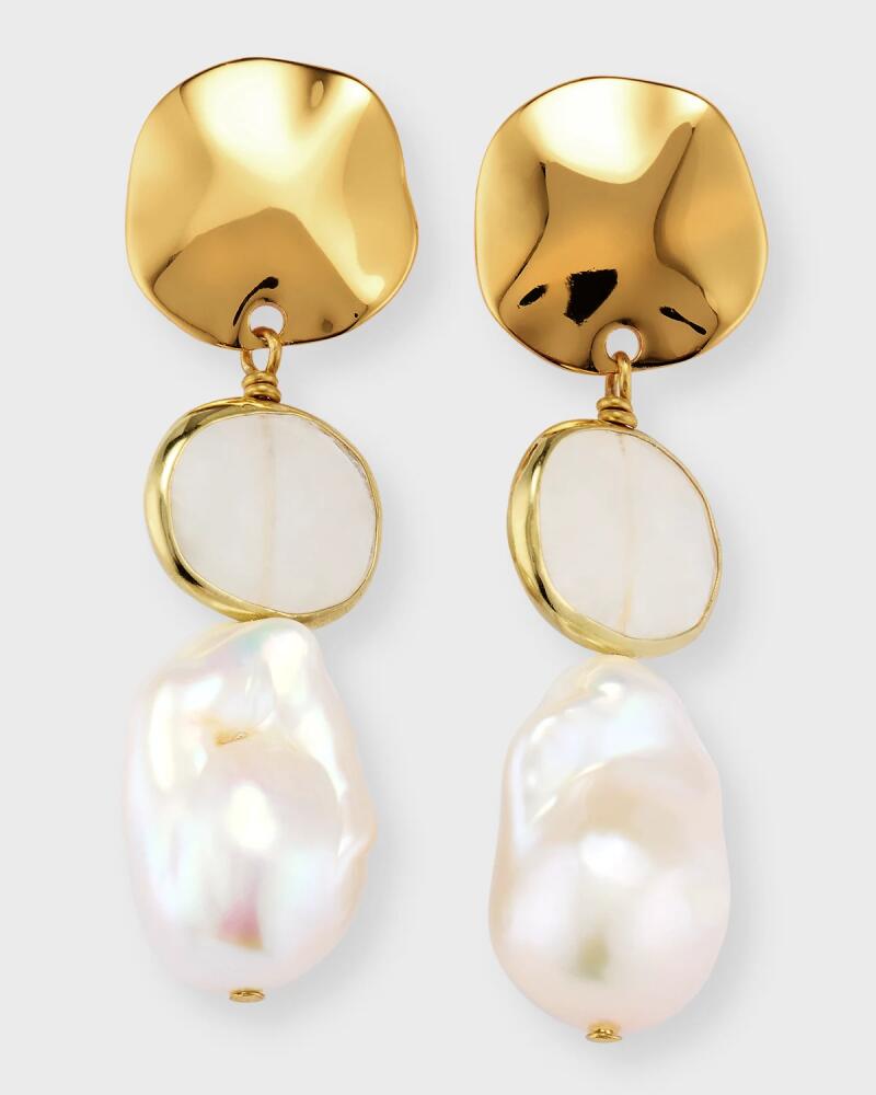 NEST Jewelry Moonstone and Baroque Pearl Drop Earrings Cover