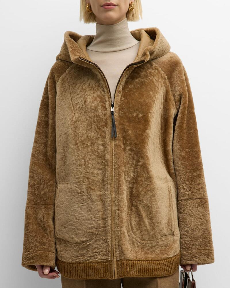 Gorski Reversible Shearling Lamb Zip Parka Jacket Cover