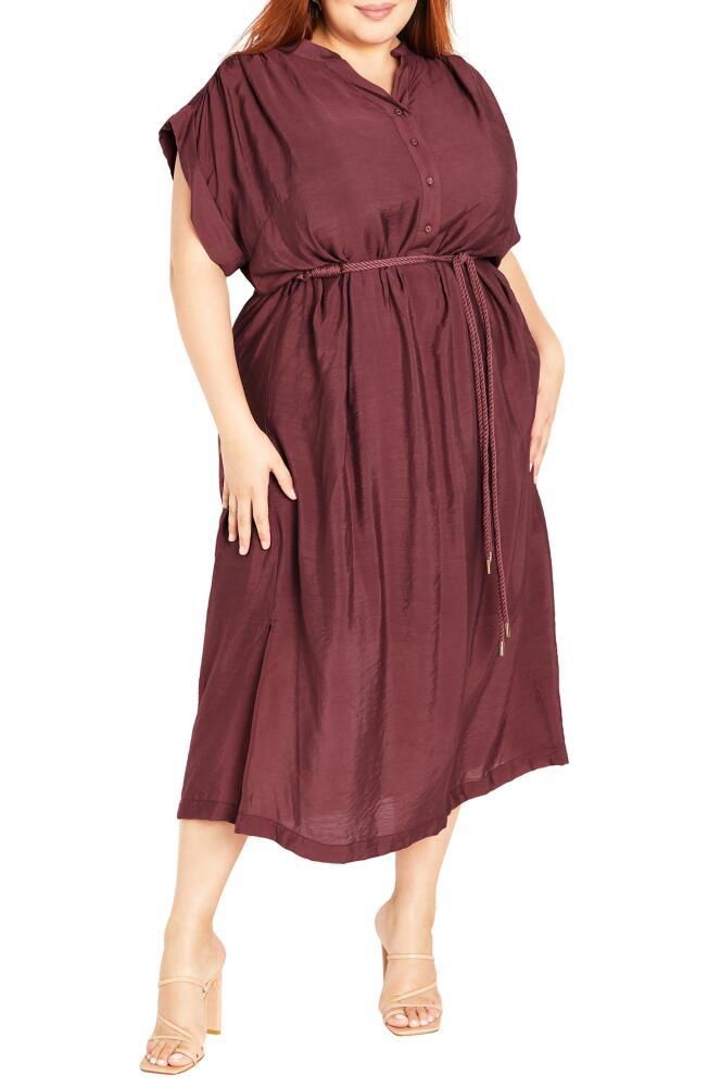 City Chic Rosemary Cap Sleeve Dress in Deep Rose Cover