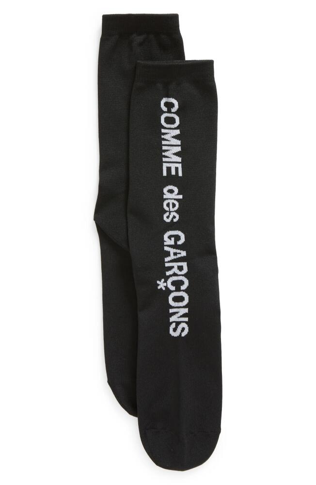 Comme des Garçons Logo Crew Socks in Black Cover