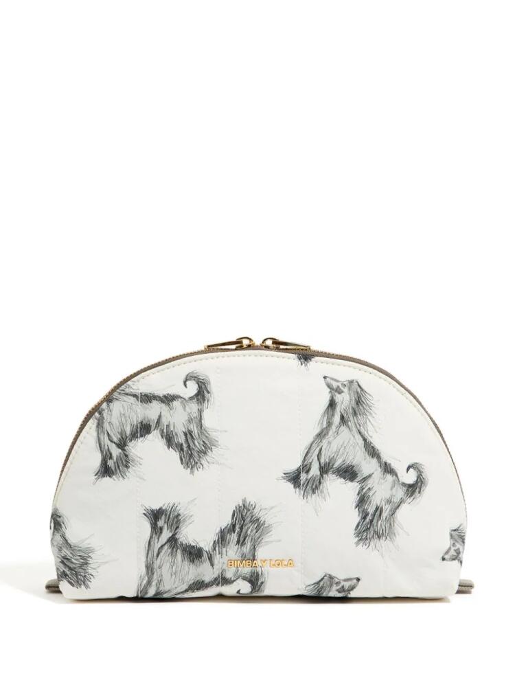 Bimba y Lola large Greyhound-print makeup bag - White Cover