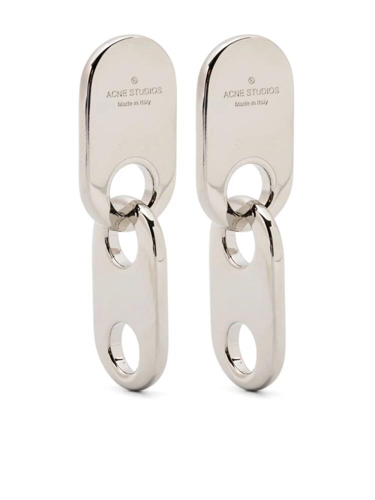 Acne Studios polished drop earrings - Silver Cover