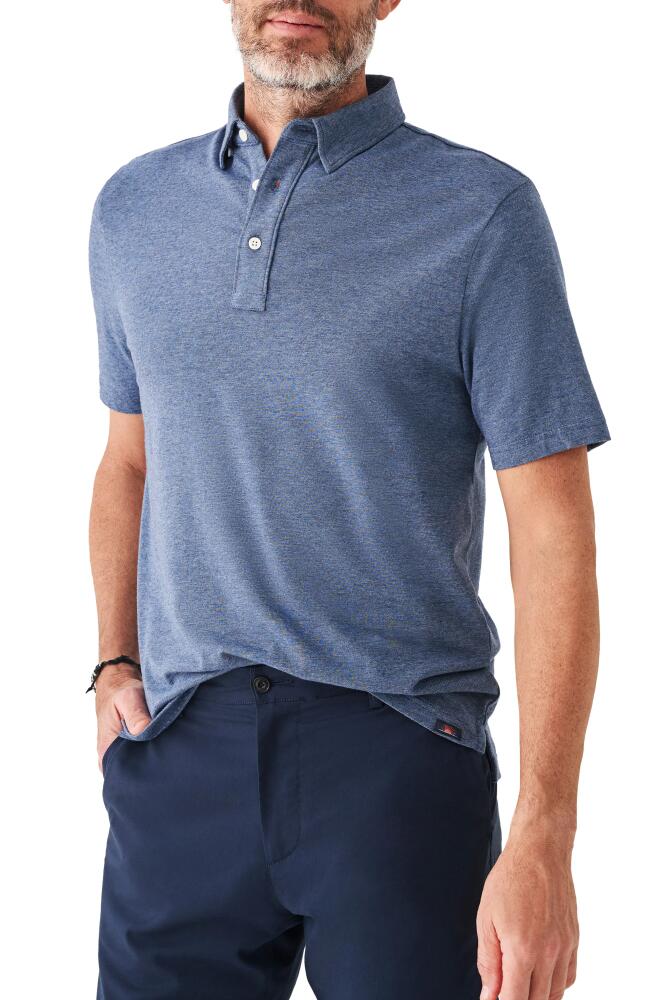 Faherty Movement Polo in Sea Navy Heather Cover